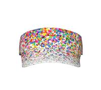 RRhgipp Visera deportiva unisex con diseño de puntos de colores, ajustable, protección UV, para playa, piscina, golf, tenis, adulto, color negro