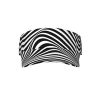 RRhgipp Visera deportiva unisex con diseño de rayas onduladas, ajustable, protección UV, para playa, piscina, golf, tenis, adulto, color negro