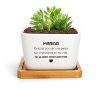 RRIGETEN San Valentin Regalos Pareja Regalos para Parejas Regalo De Pareja Macetas Decorativas Interior Regalo Aniversario Enamorados Hombre Enamorados (Marido Gracias por ser una Pieza)