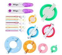 RRigo Pom Pom Maker, 8PCS DIY Pompoms Artesanía Doll Haciendo Kits-Hilado de Lana Knitting Craft Tool Set Fabricante de Pom-Pom -Pom Pom Maker + 2 PCS Tijeras(30)