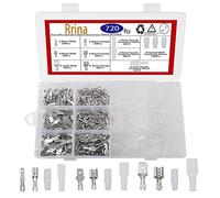 Rrina 720 piezas de conectores de pala de alambre macho hembra de 2,8/4,8/6,3 mm, kit surtido de bloques de terminales de crimpado con funda aislante para cableado eléctrico, altavoz de audio de coche