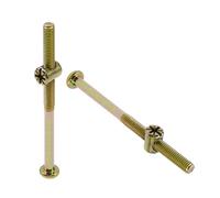 Rrina Juego de 15 tuercas de perno M6 x 100 mm, juego de tacos hexagonales para muebles, camas, sillas, cunas