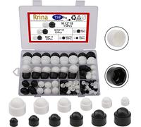Rrina Juego de 158 tapas de tornillos para tornillos, tapas de protección de domo de bellota de nailon para proteger tornillos hexagonales (M4, M5, M6, M8, M10 M12, blanco y negro)