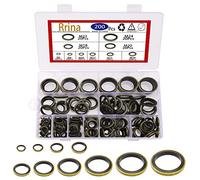 Rrina Juego de 200 unidades de lavado de aceite con sello métrico de Dowty, 10 tamaños M6 a M24