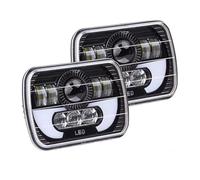 RRKBDQEL Car Faros Para Jeep Para Wrangler YJ Para Cherokee XJ Para Comanche MJ Faro LED Cuadrado 5 X 7 Pulgadas Y 7 X 6 Pulgadas Con Señal Giro Luz Carretera Haz Alto/bajo Faro Principale Fari(006)