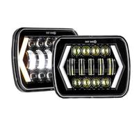 RRKBDQEL Car Faros Para Jeep Para Wrangler YJ Para Cherokee XJ Para Comanche MJ Faro LED Cuadrado 5 X 7 Pulgadas Y 7 X 6 Pulgadas Con Señal Giro Luz Carretera Haz Alto/bajo Faro Principale Fari(004)
