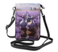 RRKDOY Bolso bandolera con diseño de patitos en campo de lavanda, bolsa para teléfono móvil, cartera pequeña para mujer, un regalo práctico adecuado para salir, hacer ejercicio y ir de compras