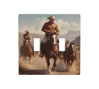 RRKDOY Desert Horseback Riders - Panel decorativo de pared para interruptor adecuado para zonas residenciales y comerciales de 11.4 x 11.4 cm