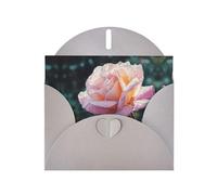 RRKDOY Elegante tarjeta de felicitación impresa con diseño de rocío matutino en rosas con papel perlado para varias ocasiones