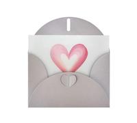 RRKDOY Elegante tarjeta de felicitación impresa de amor rosa con papel perlado para varias ocasiones