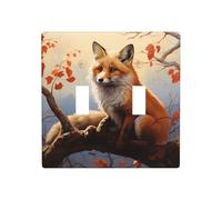 RRKDOY Fox on a branch Textile Prints - Panel decorativo de pared adecuado para áreas residenciales y comerciales de 11.4 x 11.4 cm