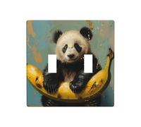 RRKDOY Panel decorativo de pared con estampado de panda sobre plátano, adecuado para zonas residenciales y comerciales, 11.4 x 11.4 cm