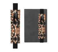 RRKDOY Portalápices de cuero con diseño de ciervo en las flores impreso para diarios de tapa dura, diarios, planificadores, bolsa de correa ajustable, Negro, One Size