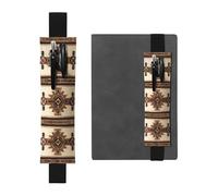 RRKDOY Portalápices de cuero con diseño de pintura nativa americana impresa para diarios de tapa dura, diarios, planificadores, bolsa de correa ajustable, Negro, One Size