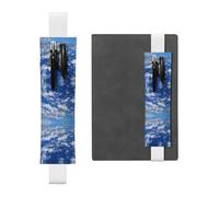 RRKDOY - Portalápices de piel con diseño de nubes blancas en el cielo azul impreso para diarios de tapa dura, diarios, planificadores, bolsa de correa ajustable