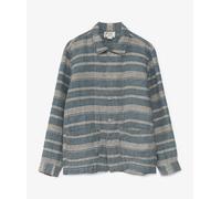 RRL by Ralph Lauren Indigo Striped Linen Overshirt Azul