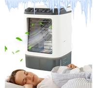 Rrlihjgu Aire acondicionado portátil para habitación, acondicionadores portátiles,Escritorio USB Humidificador enfriador | Aire acondicionado de ventilador LED con ajustes de 3 velocidades para el