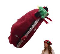 Rrlihjgu Boina para Mujer - Sombrero De Lana Suave Y Adorable con Estilo - con Detalles Decorativos Bérets Franceses | para Señoritas y Niñas en Invierno - Navidad San Valentín Año Nuevo Regalos