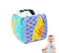 Rrlihjgu bola del sonajero, juguete del bebé del sonajero de la bola,Pelota de agarre de mano de tela para niños pequeños | Bolas de etiquetas coloridas, bola sensorial con campana, bola