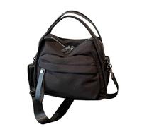 Rrlihjgu Bolso de hombro - Bolso grande con cremallera - Tote con correas extraíbles | Para Adolescentes Escuela Viaje Fin de semana Gimnasio Picnic Shopping Oficina Universidad, Negro , Fare