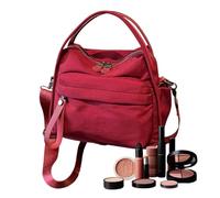 Rrlihjgu Bolso de hombro - Bolso grande con cremallera - Tote con correas extraíbles | Para Adolescentes Escuela Viaje Fin de semana Gimnasio Picnic Shopping Oficina Universidad, Vino rojo,