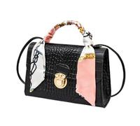 Rrlihjgu Bolsos de hombro para mujer, bolso de hombro cuadrado elegante con asa, bolso de mujer de cuero PU para niñas Compras y viajes, Estampado de negro, Se référer au descriptif