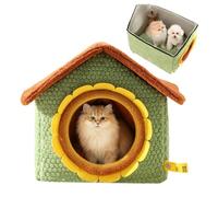 Rrlihjgu Casa para mascotas domésticas, casa extraíble y lavable - Camas para gatos con puerta cubierta, para cachorros y animales pequeños para el invierno y