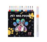Rrlihjgu - Esmalte de uñas sin peligro para perros | Bolígrafos de secado rápido, 12 colores para animales, accesorios de aseo impermeables para eventos y diarios