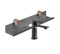 Rrlihjgu - Estantería colgante en el grifo, organizador de pared para cuarto de baño, organizador de ventosas de acero al carbono, ahorro de espacio para presentaciones de perfume, inodoro, cocina,