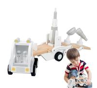 Rrlihjgu Juguete de Montaje de Modelo de vehículo, Juego de vehículos de Transporte aéreo - Juego de vehículos educativos Divertidos,Coche de Madera extraíble de Colores para