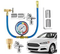 Rrlihjgu Kit De Carga Para Aire Acondicionado - Juego De Recarga Para Aire Acondicionado Automático,Set De Válvula De Perforación Con Manguera Y Medidor Para Mantenimiento De Refrigerante Automotriz