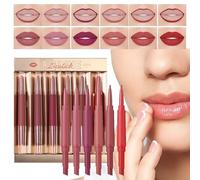 Rrlihjgu Kit De Delineador Y Lápiz Labial - 6 Piezas Maquillaje Labial Mate Terciopelo Tinte Duradero - Tinte con Brillo Duradero Para Eventos y Actividades