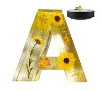 Rrlihjgu Lámpara de luz nocturna con flores de resina,Luz nocturna con letras de resina floral | Lámparas de letras hechas a mano - Luz nocturna de resina floral, creatividad, luces nocturnas de