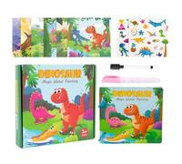 Rrlihjgu Libro para colorear de acuarela, libro de trabajo de papel para colorear de dinosaurios, para niñas, adultos, niños pequeños, principiantes, adolescentes, escuela, hogar y viajes