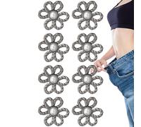 Rrlihjgu Mallas de cintura para pantalón, 8 clips de flores, sin costuras, cierre ajustable extraíble para la casual, Negro , Siehe Beschreibung