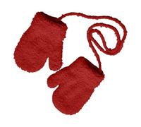 Rrlihjgu Manoplas de invierno para niños | Manoplas cálidas de felpa con cordón para bebé - Accesorios de protección térmica y esponjosos a prueba de pérdidas | Para niñas de 1 3 años, rojo