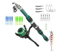 Rrlihjgu Pases de para, de para niños pequeños, a Caballo 1,8 m de Caña de Pescar telescópica, Kit de Peces para Principiantes, Conjunto de Arranque, Equipo de Pescado para,