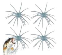 Rrlihjgu Señuelo para Pesca con Dados Peludos,4 Piezas Reflectantes Hundimiento Lento - Señuelos de Criaturas Marinas para Agua Salada | para Hombres Pescadores y papá Aire Libre Agua Salada Lago río