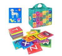 Rrlihjgu Tarjetas del alfabeto de Tela Suave, Juguetes de Cartas de Letras Dulces para | Tarjetas Flash de Tela Educativa | 26 Letras del alfabeto y Juguetes de Concienciación sobre la Flora y la