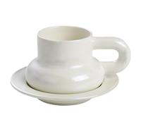 Rrlihjgu Taza de cerámica, taza de agua, recipiente de porcelana reutilizable con asa, elegante para té, restaurante, cafetería, lugar de trabajo, camping, picnic, hogar
