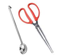 Rrlihjgu Tenazas Para Fuego,Pala De Carbón Para Fogata Con Mango Largo,Tenazas Para Agarrar Troncos - Para Cocinar Y Servir En Cocina Interior Y Exterior Camping Barbacoa Pizza