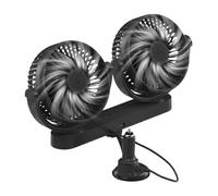Rrlihjgu Ventilador De Coche Alimentado Por USB, Ventilador Portátil Doble Cabezal Para Autos, Motor Silencioso con 3 Velocidades, Ventosa para 12V 24V - Accesorios para Camioneta Sedán