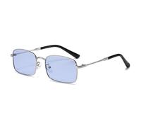 RRNTTTM 1/3 piezas Gafas de sol clásicas de metal, gafas de sol de moda para hombre y mujer, gafas de sol para deportes al aire libre, resistentes a los rayos UV, gafas de lujo UV400, azul plateado
