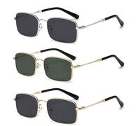 RRNTTTM 1/3 piezas Gafas de sol clásicas de metal Gafas de sol de moda para hombre y mujer Gafas de sol deportivas para exteriores resistentes a los rayos UV Gafas de lujo UV400, 3 piezas z05