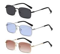 RRNTTTM 1/3 piezas Gafas de sol clásicas de metal Gafas de sol de moda para hombre y mujer Gafas de sol deportivas para exteriores resistentes a los rayos UV Gafas de lujo UV400, 3 piezas z06