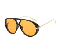 RRNTTTM Gafas de sol amarillas de aviador con montura grande para mujer y hombre, estilo vintage punk, para playa y exteriores, color naranja.