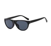 RRNTTTM Gafas de sol circulares de estilo vintage informal para hombre y mujer, clásicas, retro, redondas y ovaladas (negro y gris).