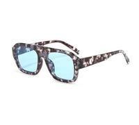 RRNTTTM Gafas de sol clásicas de montura grande para mujer, estilo retro, para hombre, con estampado de mármol azul.