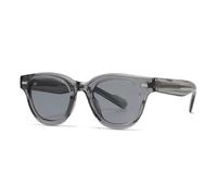 RRNTTTM Gafas de sol clásicas polarizadas redondas para hombre con incrustaciones de acrílico en las patillas, gafas de sol de lujo para mujer, ideales para la playa (gris).