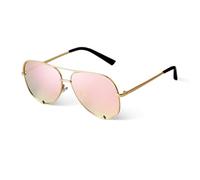RRNTTTM Gafas de sol con estilo vintage para mujer, gafas de sol playeras para hombre, gafas de sol con montura plana de metal grande, UV400 (6)